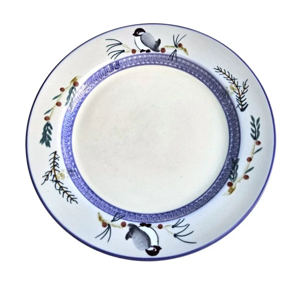 Vintage Hartstone Chickadee & Pine Dinner Plate 11" Stoneware USA - Picture 1 of 16
